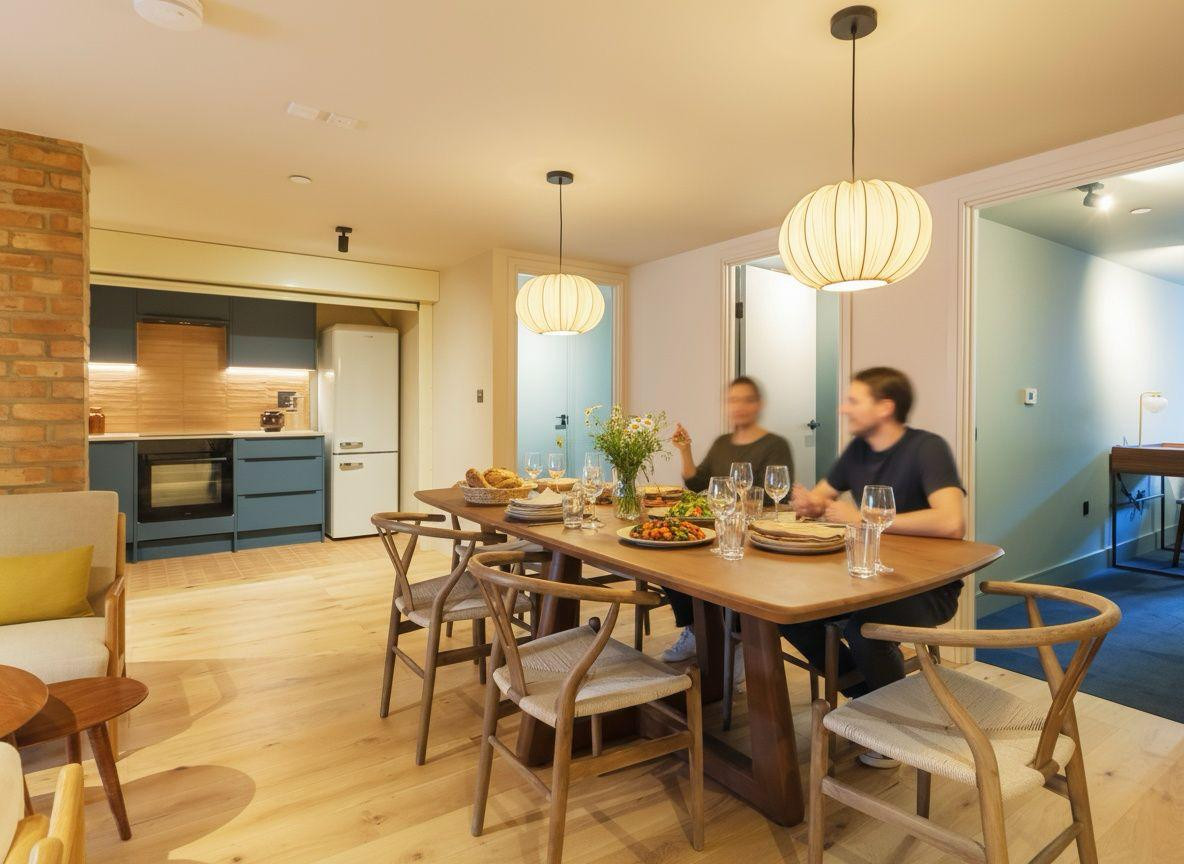 Co-living apartment interior at AndSoul, West London